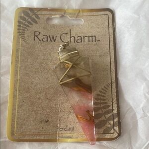 Raw Charm Wire Wrapped Pendant